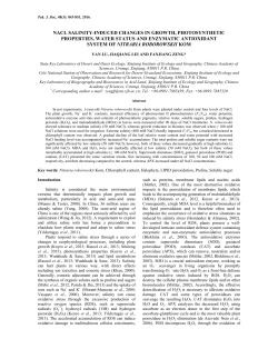 nacl salinity-induced changes in growth, photosynthetic properties