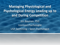 Managing Physiological and Psychological Energy