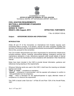 Revision to CAR Section 4 Series B Part I - Aerodrome