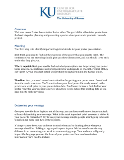 At your poster - Center for Undergraduate Research