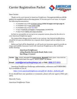 Carrier Registration Packet