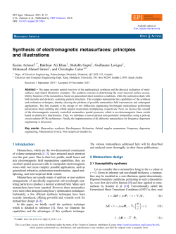 Synthesis of electromagnetic metasurfaces