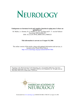 Endogenous sex hormone levels and cognitive function in aging