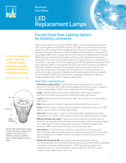 LED Replacement Lamps - Pacific Gas and Electric Company