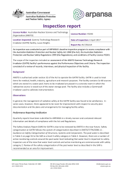 Gamma Technology Research Irradiator (GATRI) facility