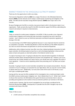 market power in the wholesale elctricity market