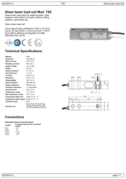 Shear beam load cell Mod. TS5 Technical Specifications Connections