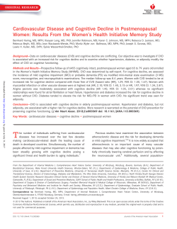 Cardiovascular Disease and Cognitive Decline in Postmenopausal