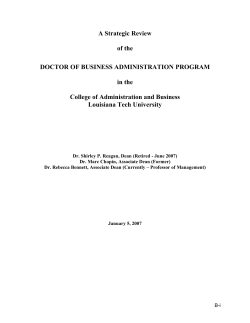 A Strategic Review of the DOCTOR OF BUSINESS