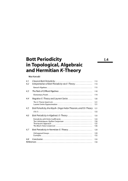 Bott Periodicity in Topological, Algebraic and Hermitian K
