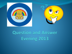 Question and Answer Evening 2013