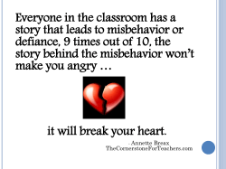 Now What? Strategies for working with THAT kid.