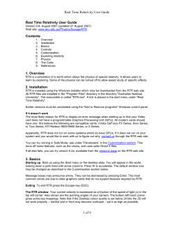 Real Time Relativity Manual