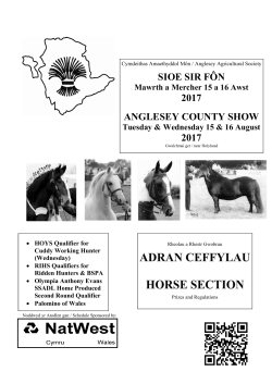 SIOE SIR F&Ocirc;N 2017 ANGLESEY COUNTY SHOW 2017