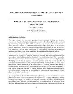 first draft for presentation at the ispso 2010