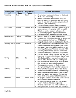 Handout: What Am I Doing With The Light/Gift God Has Given Me?