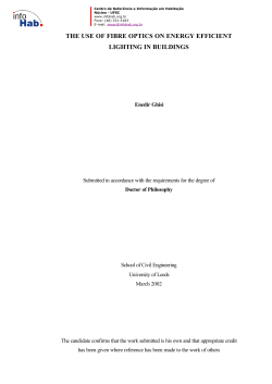 The use of fibre optics on energy efficient lighting in buildings