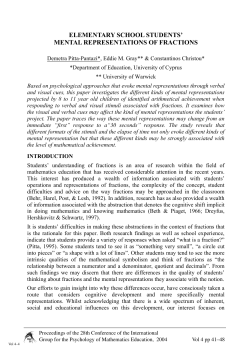 elementary school students` mental representations of fractions