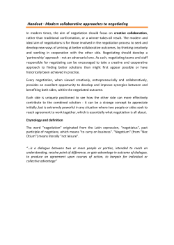 Handout - Modern collaborative approaches to negotiating