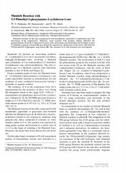 Mannich Reaction with 5,5-Dimethyl-3-phenylamino-2