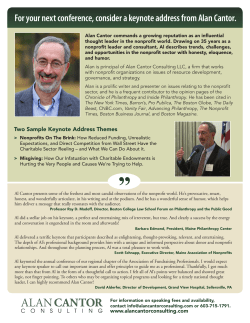 For your next conference, consider a keynote address from Alan