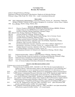 Curriculum Vitae DANIEL M. VERNON Arthur G