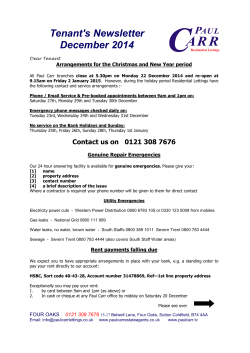 Letter to tenants - Paul Carr Estate Agents