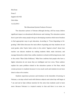 Kha Doan Essay 2 English 102-95E Chris Rabe 11/22/2013 The