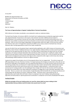 NECC Submission To Apprenticeship Technical Consultation NECC