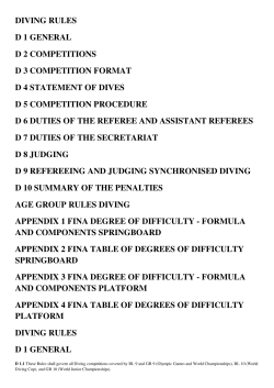 diving rules d 1 general d 2 competitions d 3 competition