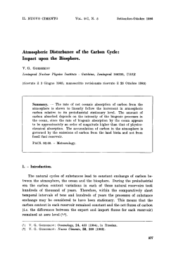 Atmospheric disturbance of the carbon cycle