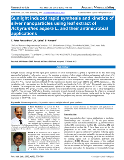 Sunlight induced rapid synthesis and kinetics of silver