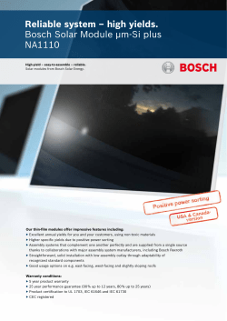 high yields. Bosch Solar Module &mu;m
