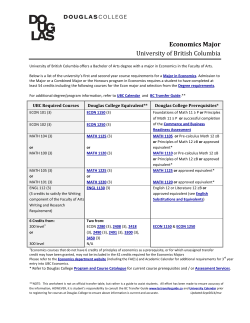 Economics Major University of British Columbia