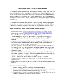 Garden to Cafeteria Protocol - Corvallis Environmental Center