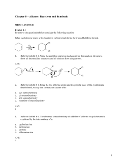 Chapter 8—Alkenes: Reactions and Synthesis