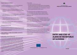 entry and stay of aliens in the republic of slovenia