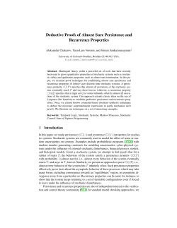 Deductive Proofs of Almost Sure Persistence and Recurrence