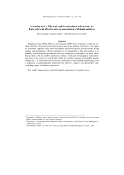 Mastering style &ndash; Effects of explicit style-related