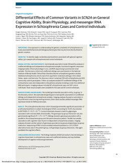 Differential Effects of Common Variants in SCN2A on General