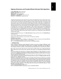 0 Highway Dimension and Provably Efficient Shortest Path Algorithms