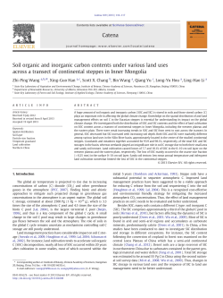 Soil organic and inorganic carbon contents under various land uses