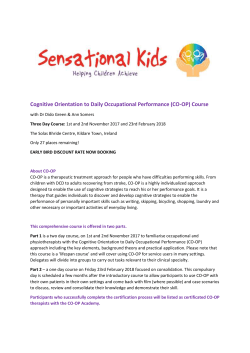 CO-OP course information - The Association of Occupational