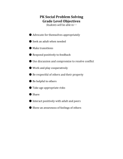 PK Social Problem Solving Grade Level Objectives