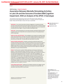 Association Between Mentally Stimulating Activities in Late Life and