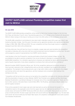 SNIPEF SkillPLUMB national Plumbing competition makes first visit