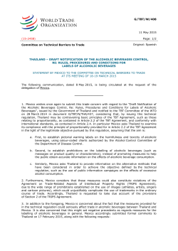 rules, procedures and conditions for labels of alcoholic beverages