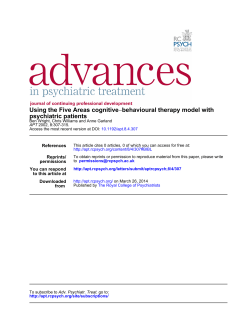 Using the Five Areas cognitive