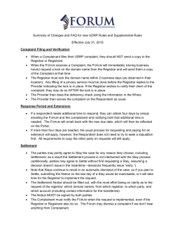 Summary of Changes and FAQ for new UDRP Rules and Supplemental