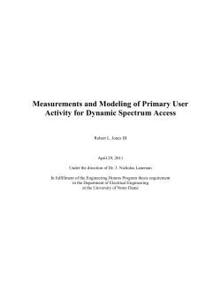 Measurements and Modeling of Primary User Activity for Dynamic